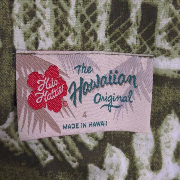 Hilo Hattie Vintage A Line Dress Green Hawaiian Mini Scoop Neck Sleeveless Zip 4 - Picture 8 of 10